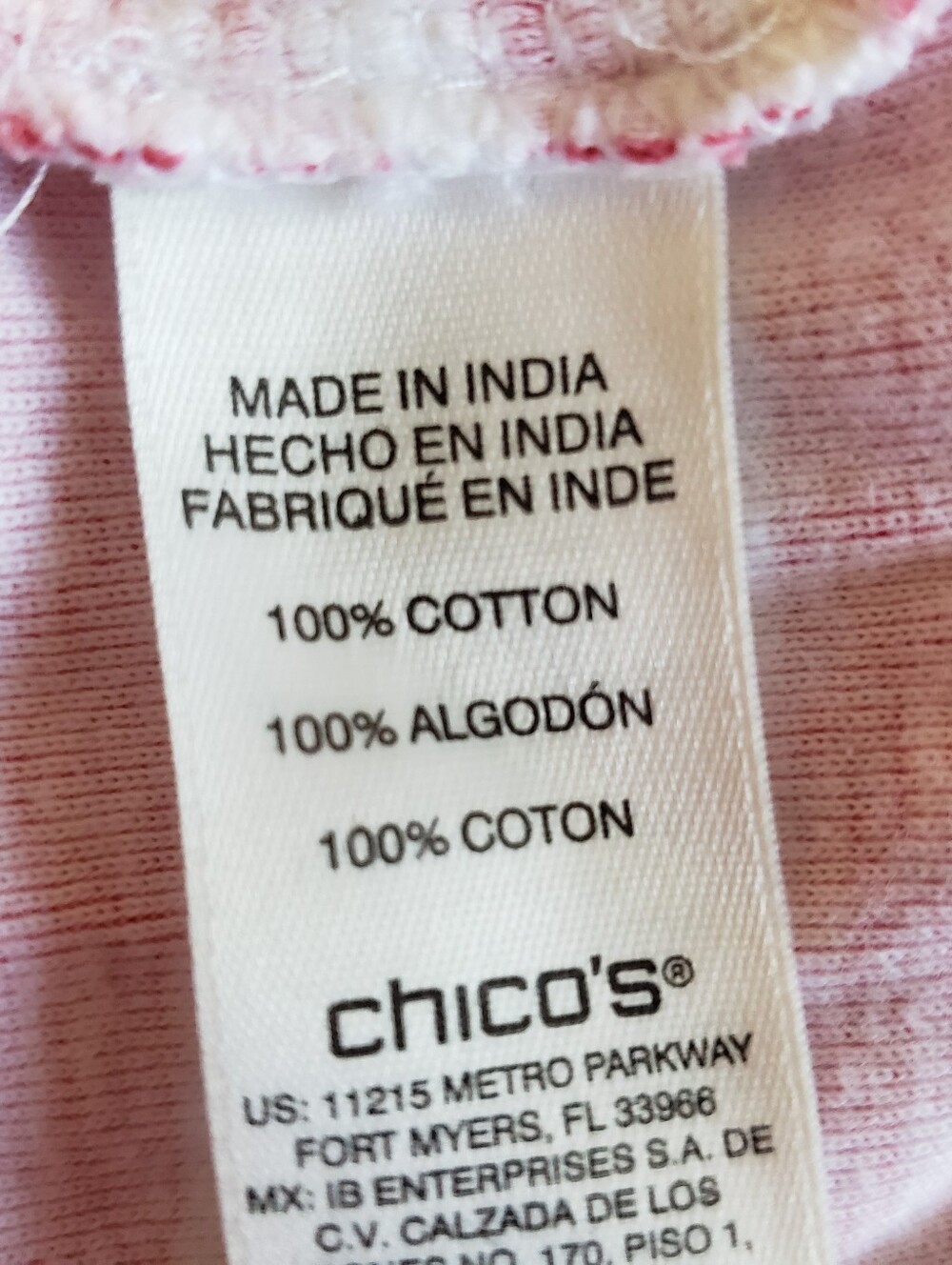 Chico's Red & White Striped Short-Sleeve Tee Size 3 - Picture 5 of 6